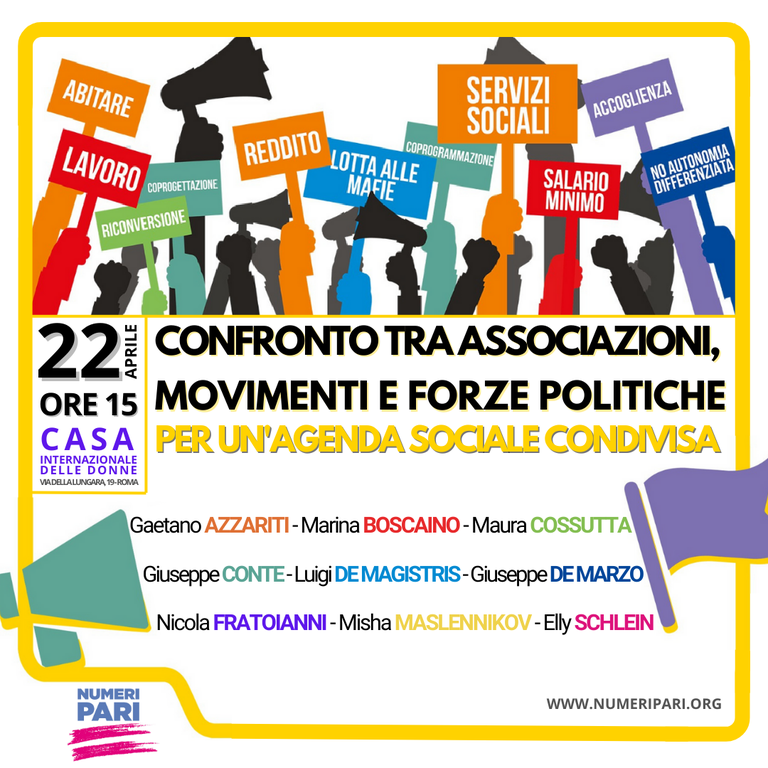 Agenda condivisa 22 aprile