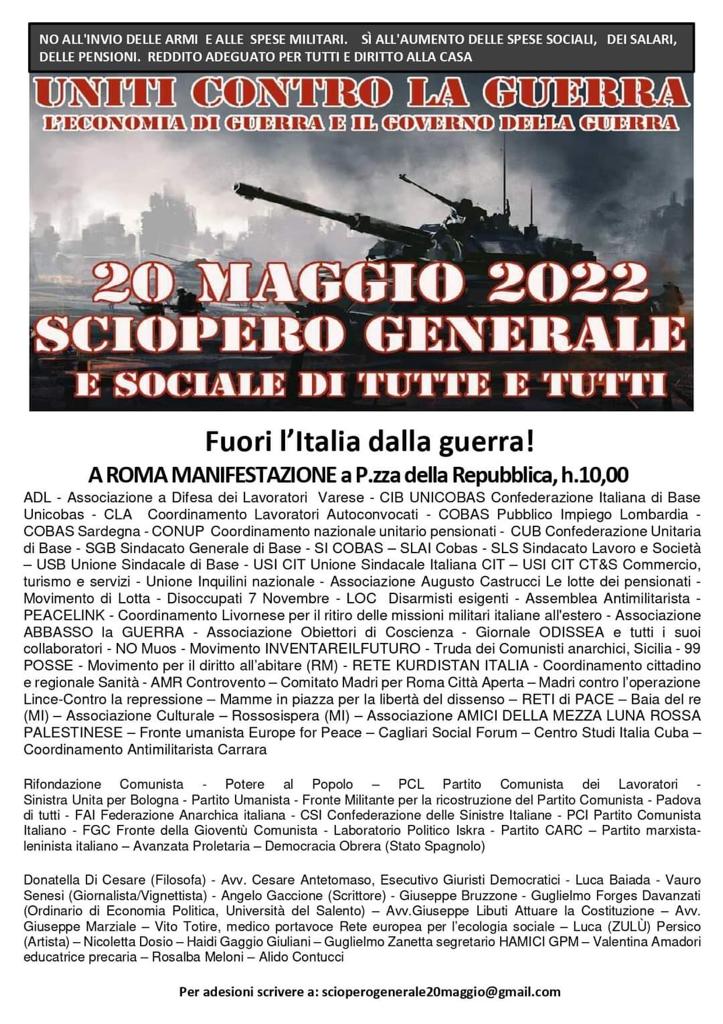 Fuori l'Italia dalla Guerra !